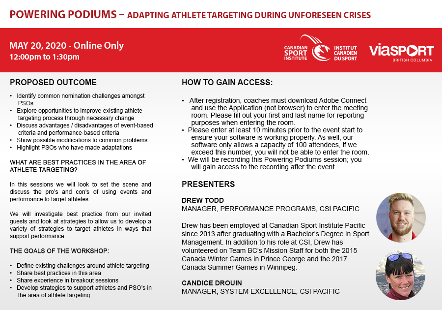 Powering Podiums - Adapting Athlete Targeting During Unforeseen Crises